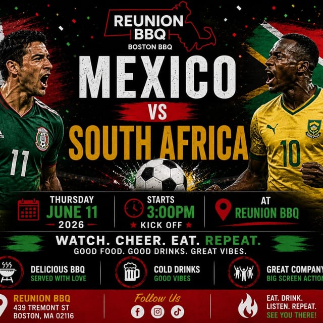 Mexico vs South Africa Soccer Night at Reunion BBQ