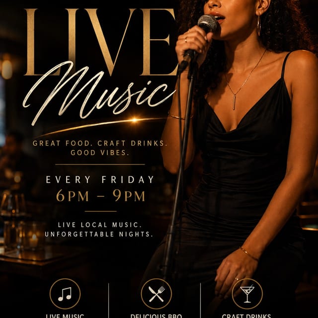 FRIDAY LIVE MUSIC • BBQ • WHISKEY