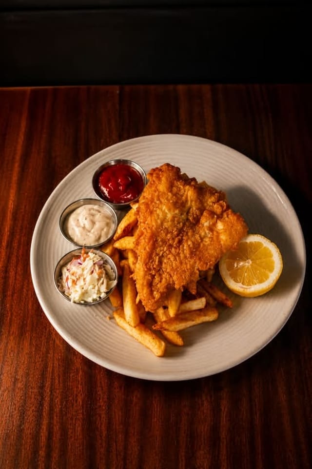 Fish & chips (lunch).